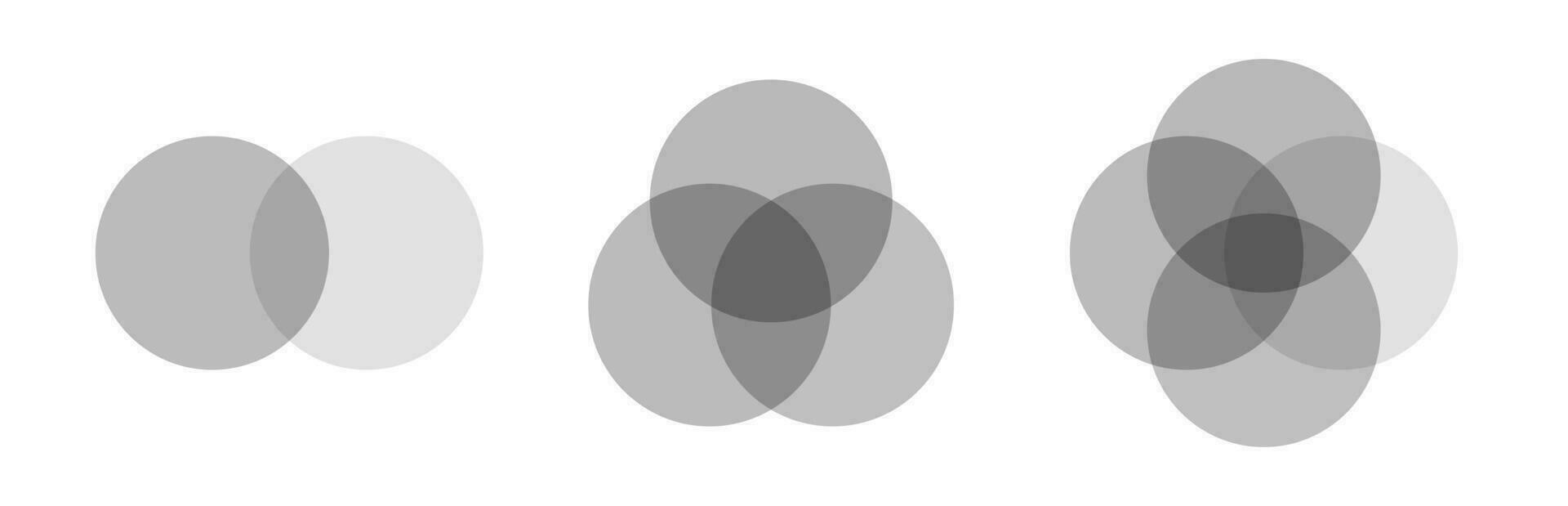 Venn diagrama conjunto Preto estilo para apresentação vetor