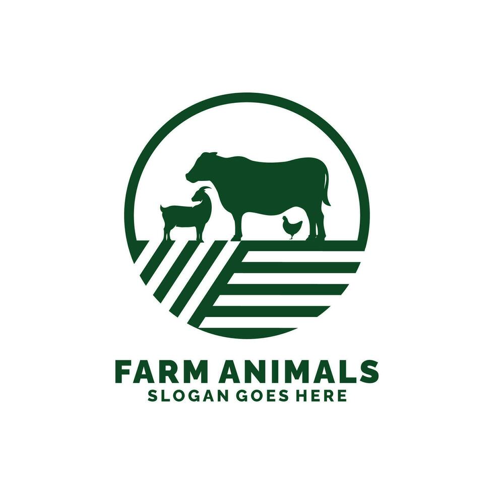 Fazenda animais logotipo Projeto vetor. gado logotipo vetor