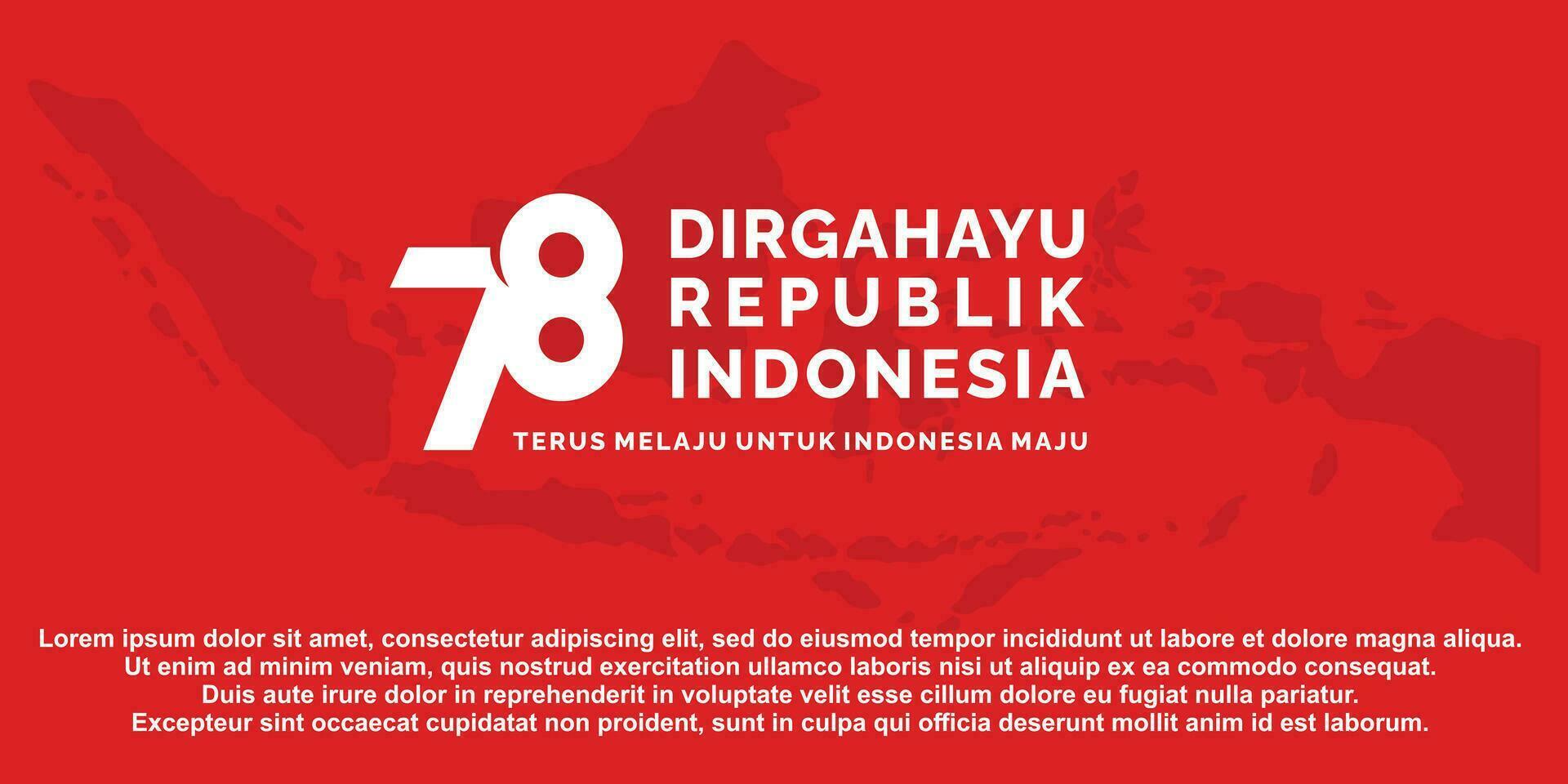 17 agosto. Indonésia feliz independência dia bandeira, cumprimento cartão, fundo vetor. dirgahayu republik Indonésia vetor