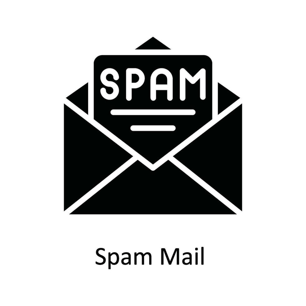 Spam enviar vetor sólido ícone Projeto ilustração. cyber segurança símbolo em branco fundo eps 10 Arquivo