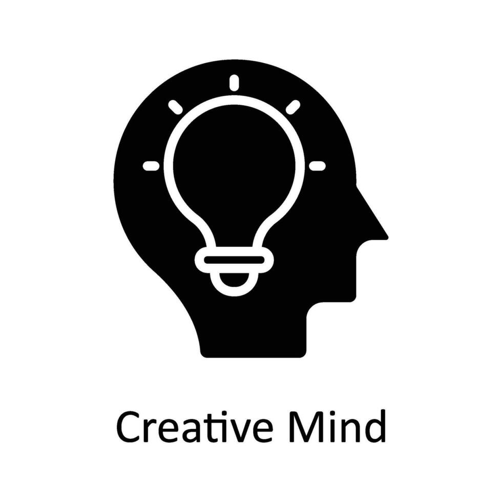 criativo mente vetor sólido ícone Projeto ilustração. digital marketing símbolo em branco fundo eps 10 Arquivo