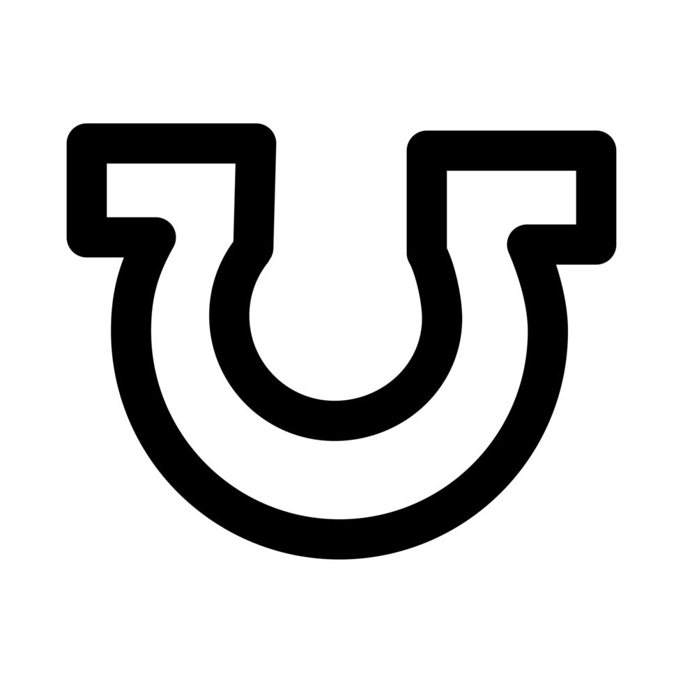 ícone de estilo de linha da sorte em ferradura vetor
