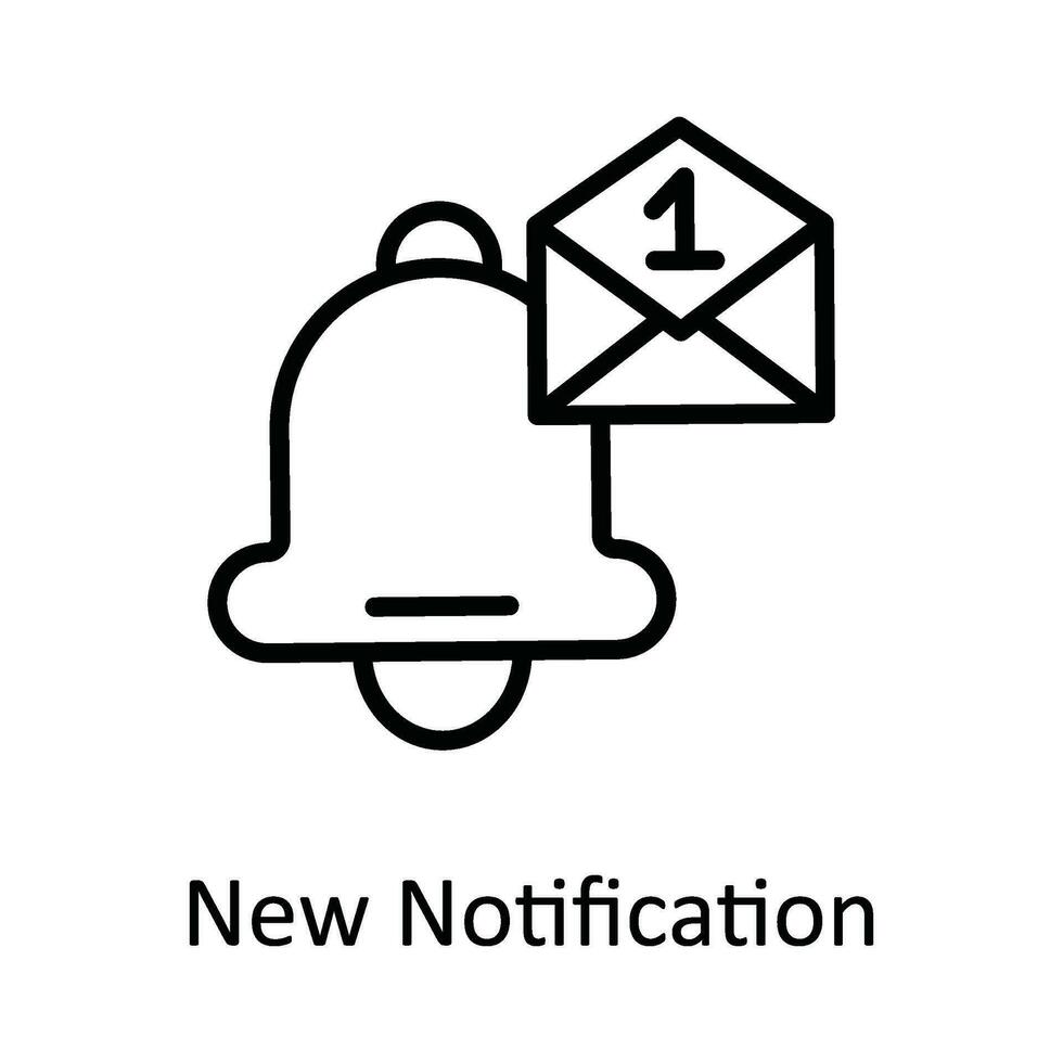Novo notificação vetor esboço ícone Projeto ilustração. do utilizador interface símbolo em branco fundo eps 10 Arquivo