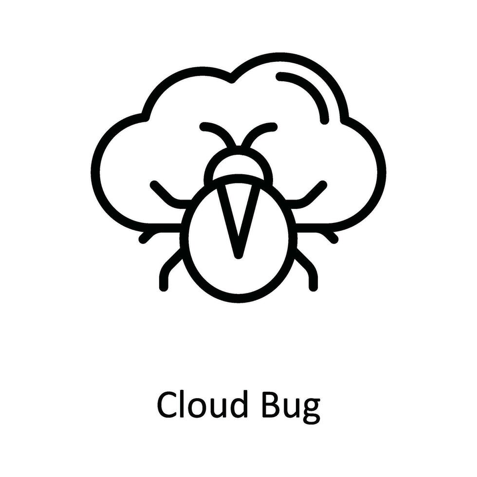 nuvem erro vetor esboço ícone Projeto ilustração. cyber segurança símbolo em branco fundo eps 10 Arquivo
