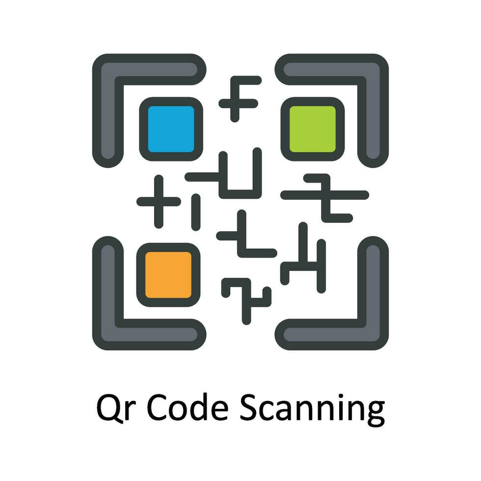 qr código digitalização vetor preencher esboço ícone Projeto ilustração. cyber segurança símbolo em branco fundo eps 10 Arquivo