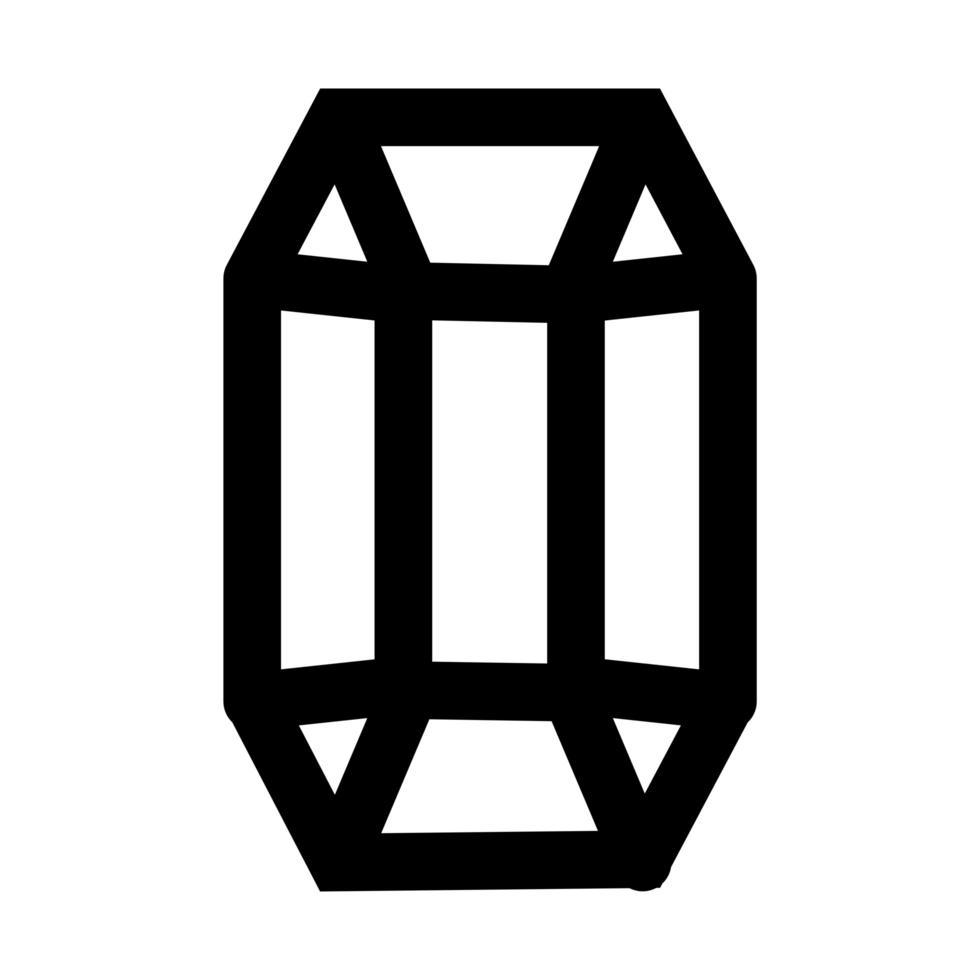 ícone de estilo de linha de pedra de luxo de diamante vetor