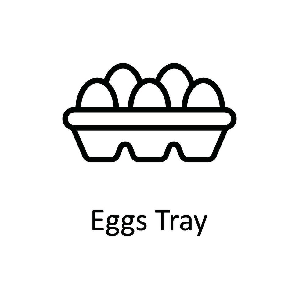 ovos bandeja vetor esboço ícone Projeto ilustração. Comida e bebidas símbolo em branco fundo eps 10 Arquivo