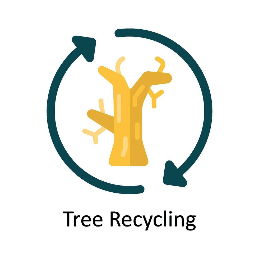 árvore reciclando vetor plano ícone Projeto ilustração. natureza e ecologia símbolo em branco fundo eps 10 Arquivo
