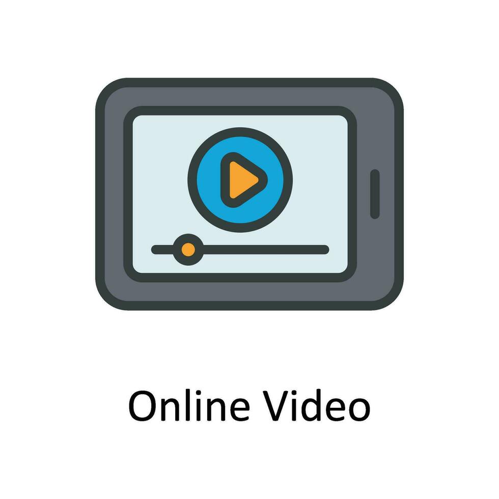 conectados vídeo vetor preencher esboço ícone Projeto ilustração. digital marketing símbolo em branco fundo eps 10 Arquivo