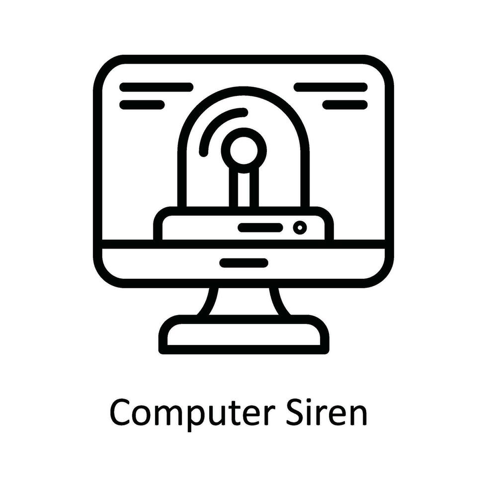 computador sirene vetor esboço ícone Projeto ilustração. cyber segurança símbolo em branco fundo eps 10 Arquivo