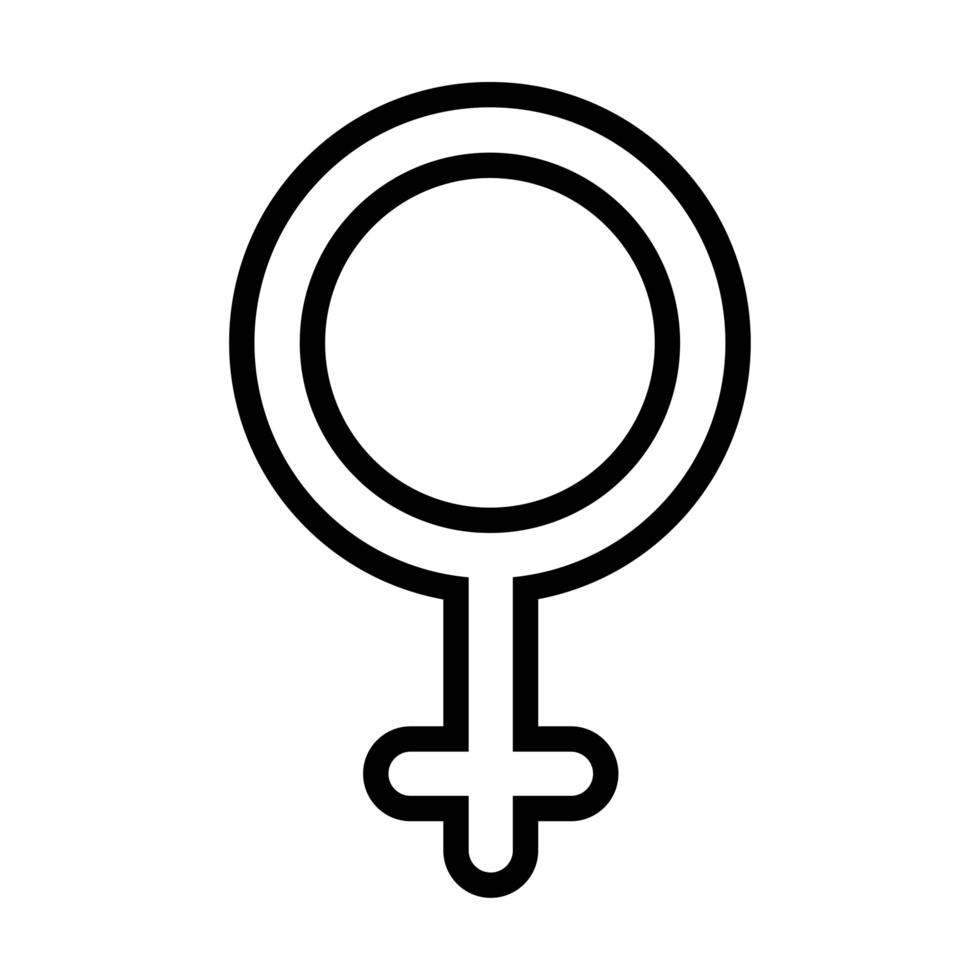 símbolo do gênero feminino linha de amor e ícone de preenchimento vetor