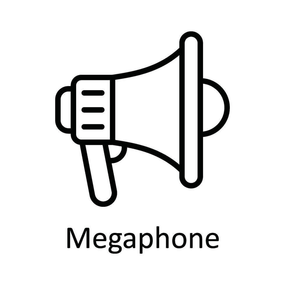 megafone vetor esboço ícone Projeto ilustração. multimídia símbolo em branco fundo eps 10 Arquivo