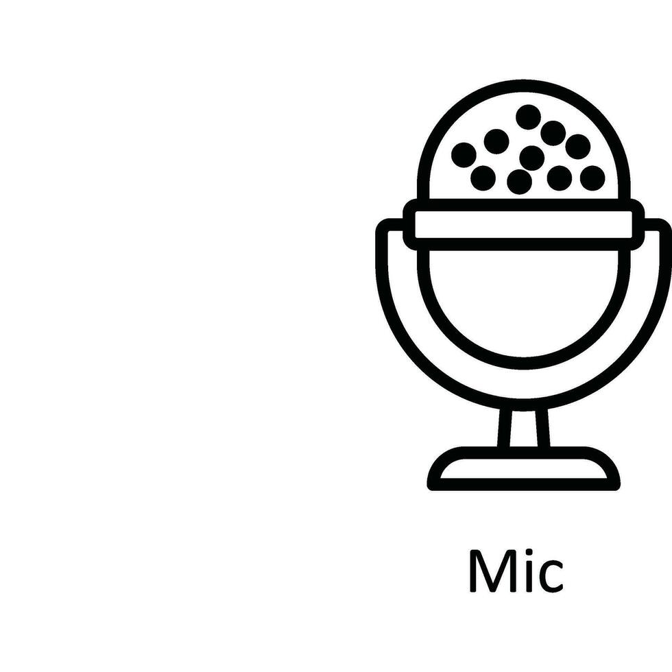 microfone vetor esboço ícone Projeto ilustração. do utilizador interface símbolo em branco fundo eps 10 Arquivo