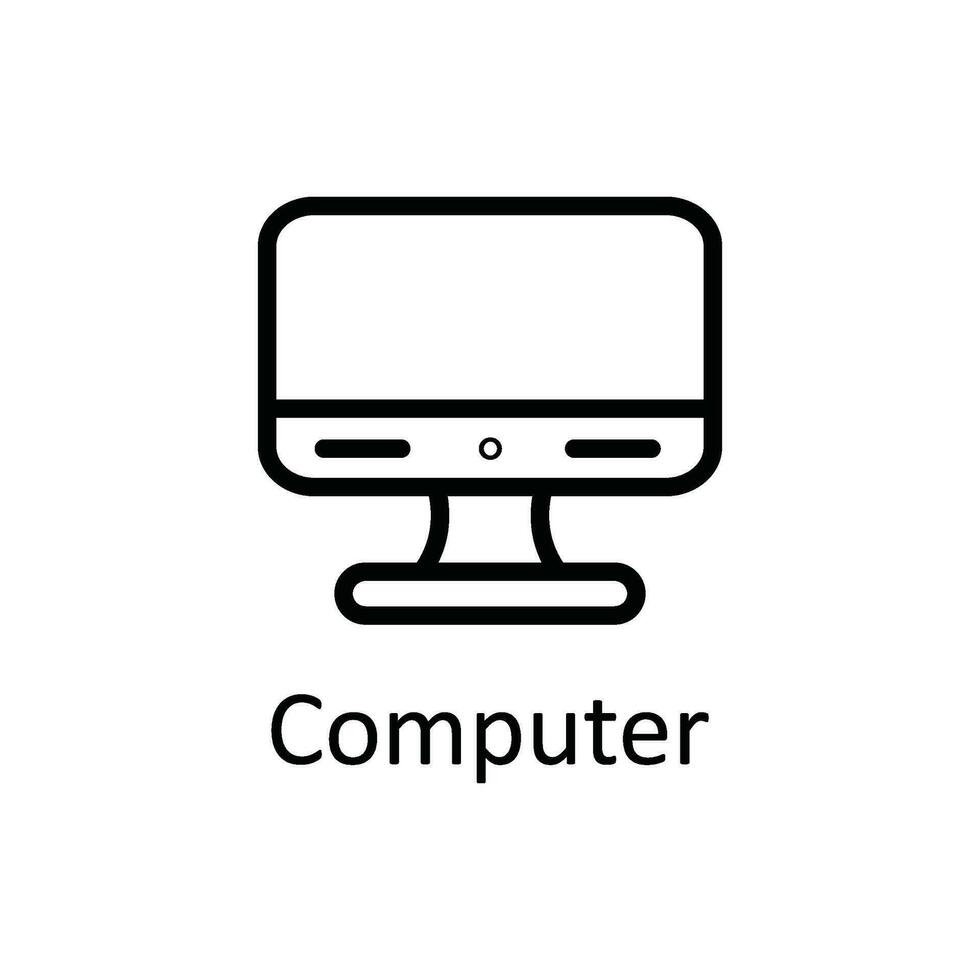 computador vetor esboço ícone Projeto ilustração. Educação símbolo em branco fundo eps 10 Arquivo