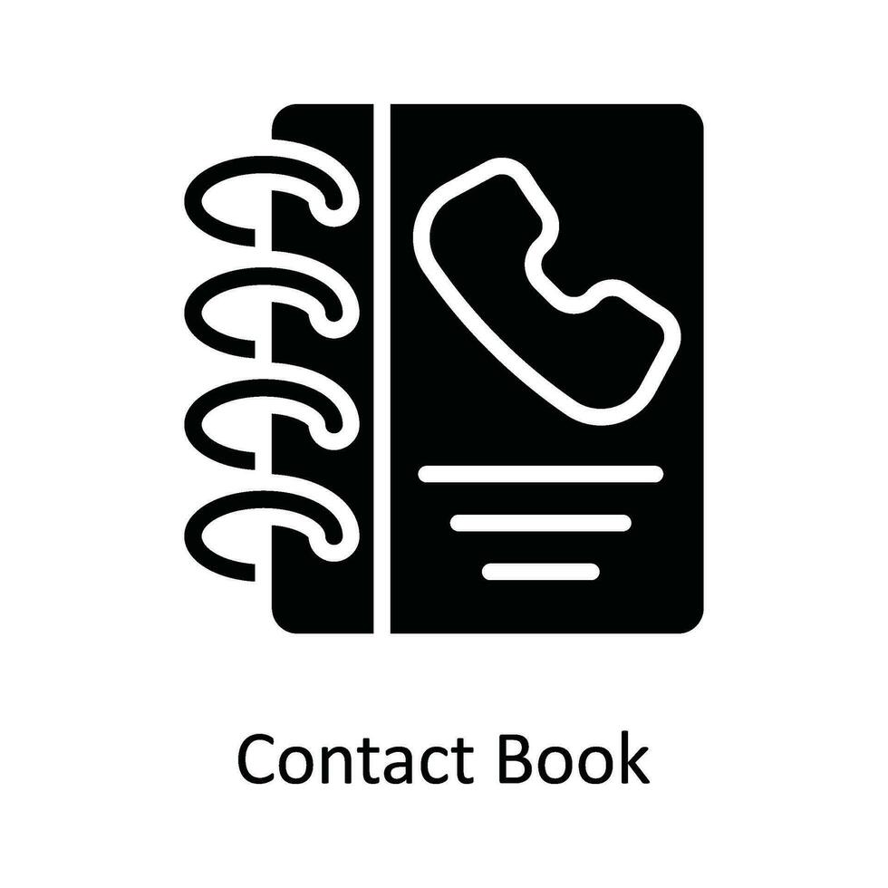 contato livro vetor sólido ícone Projeto ilustração. rede e comunicação símbolo em branco fundo eps 10 Arquivo