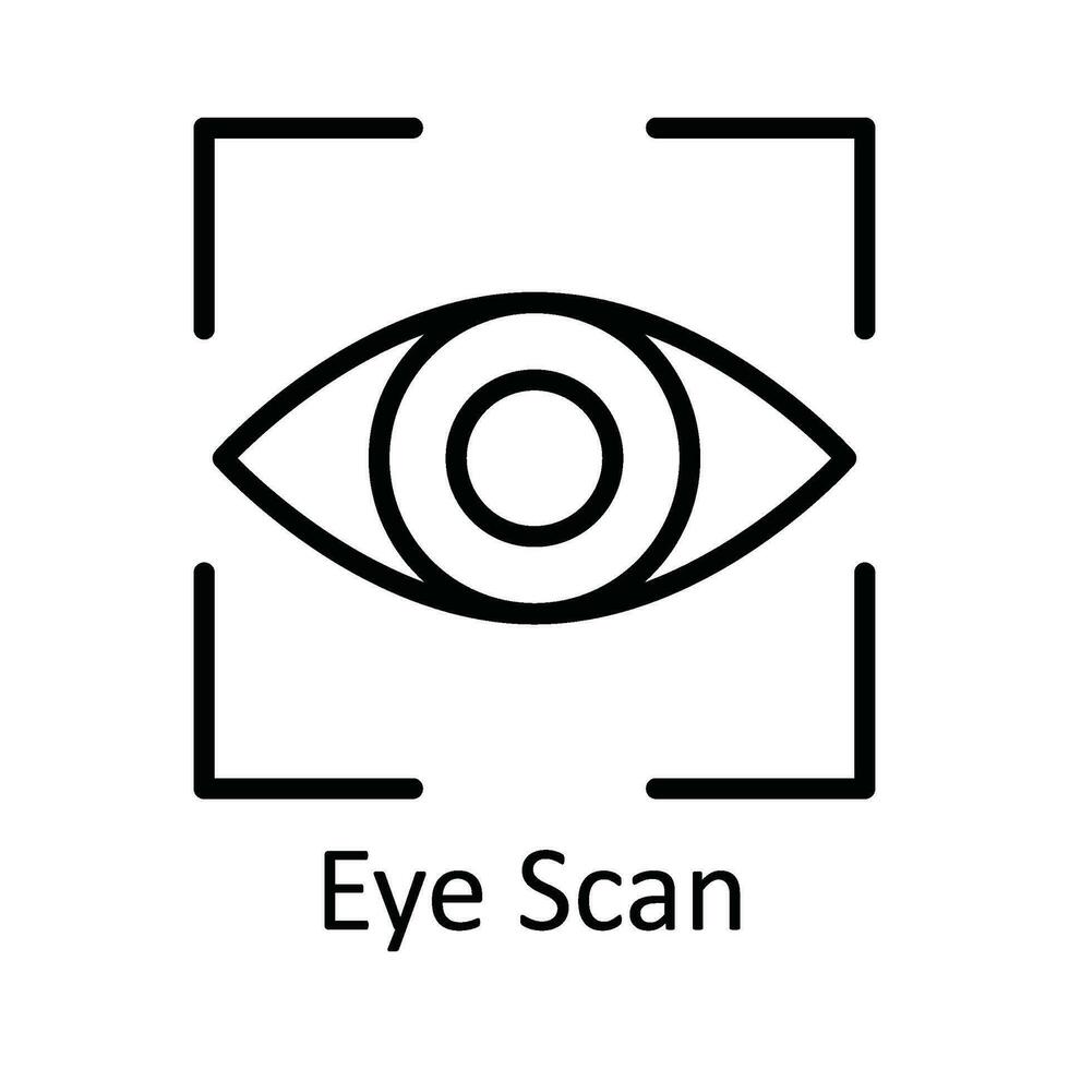 olho Varredura vetor esboço ícone Projeto ilustração. conectados transmissão símbolo em branco fundo eps 10 Arquivo