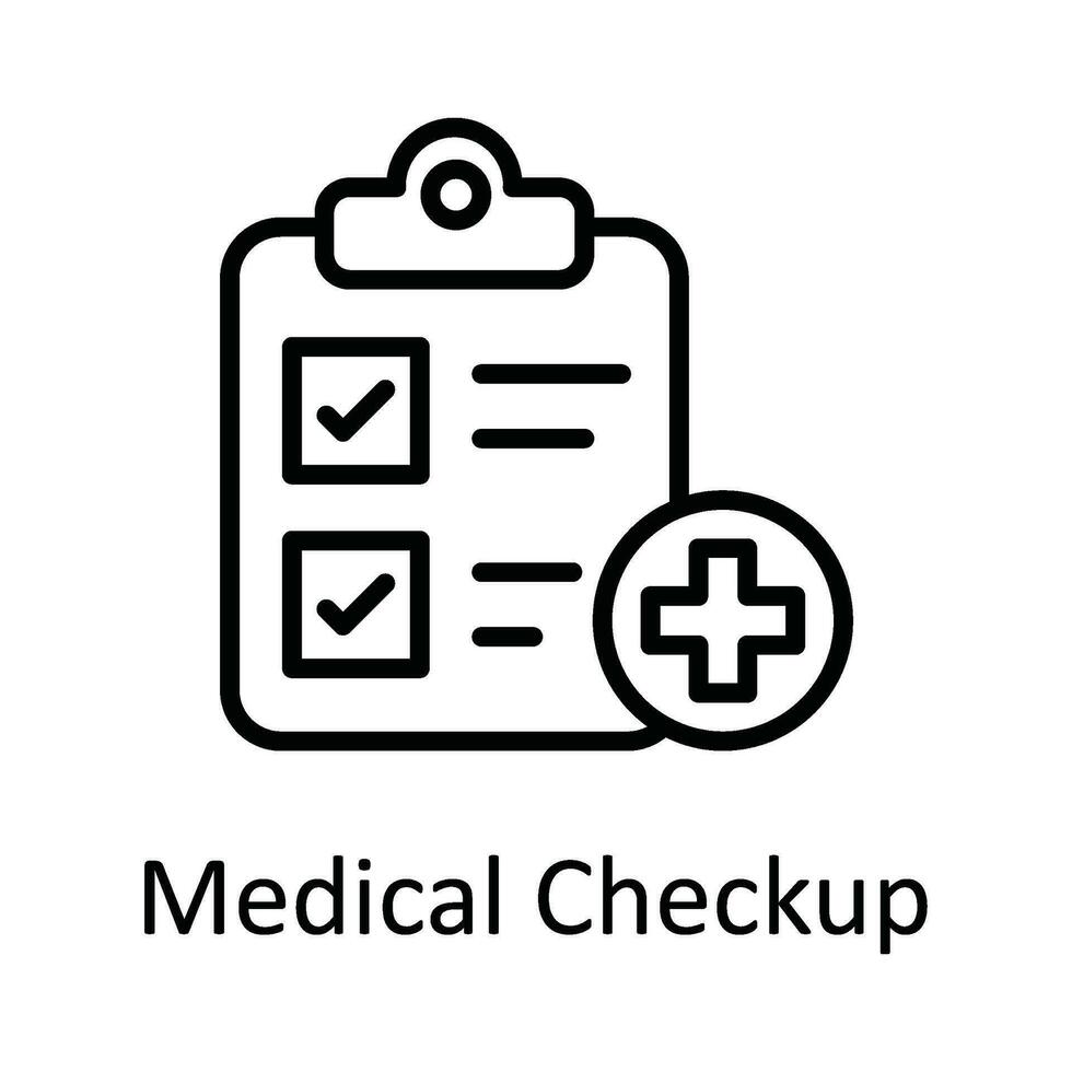 médico checar vetor esboço ícone Projeto ilustração. médico e saúde símbolo em branco fundo eps 10 Arquivo