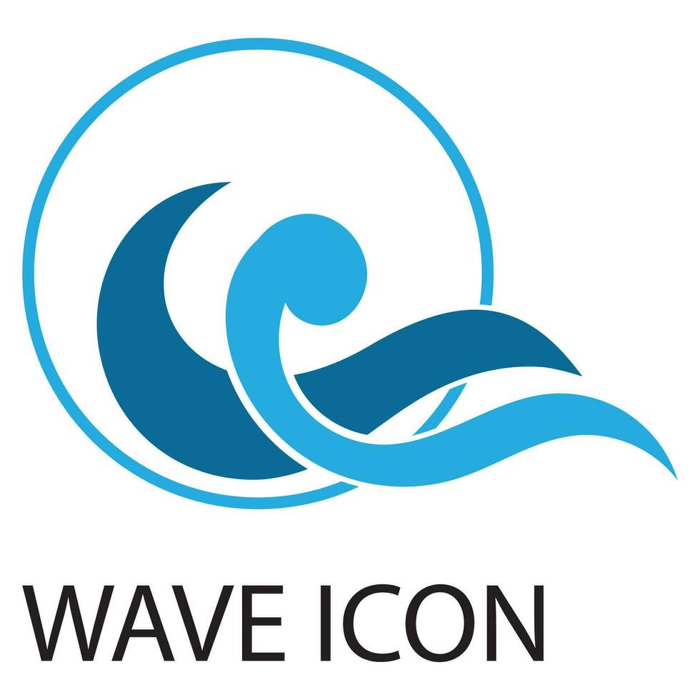 mar ondas ícone logotipo Projeto vetor