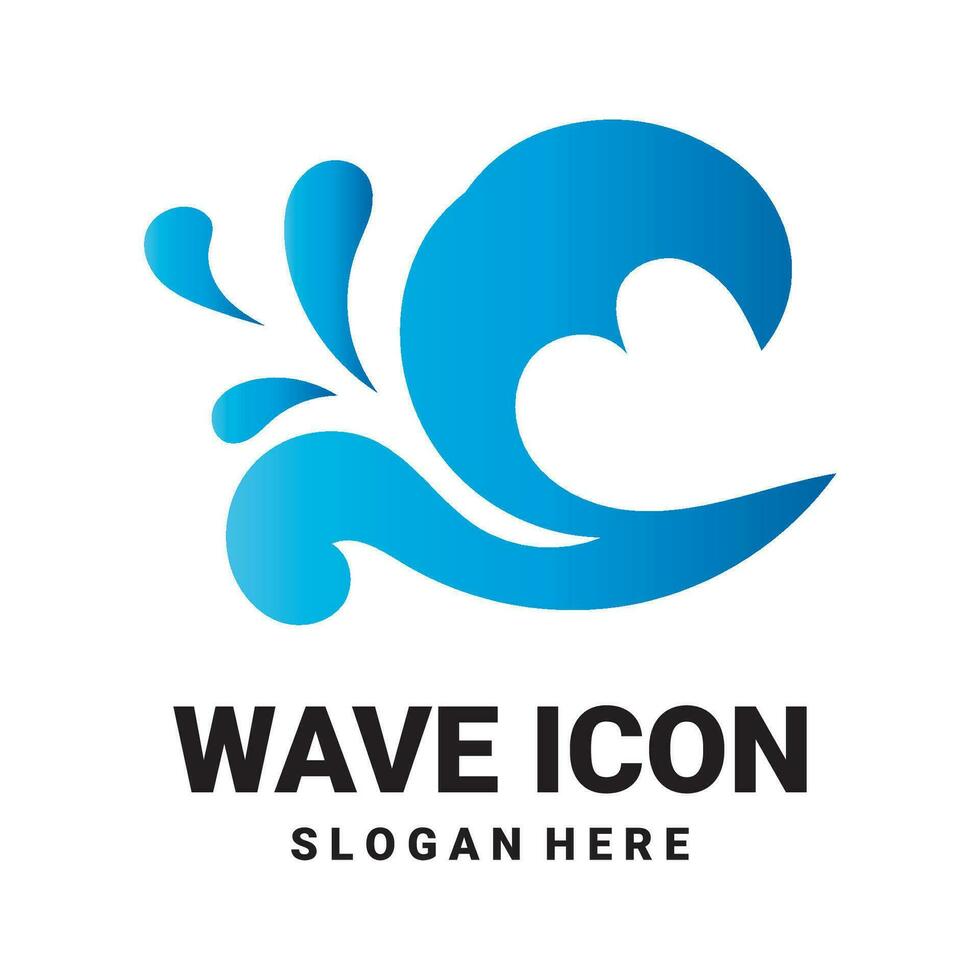 mar ondas ícone logotipo Projeto vetor