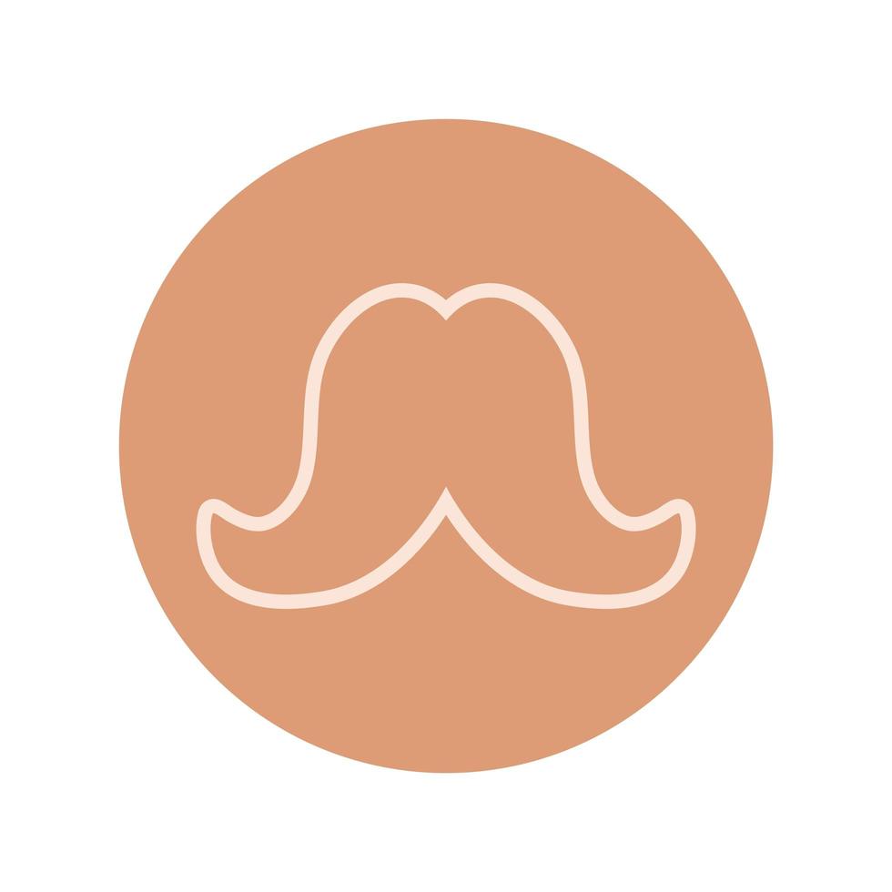 bigode vintage tendência hipster bloco e linha vetor