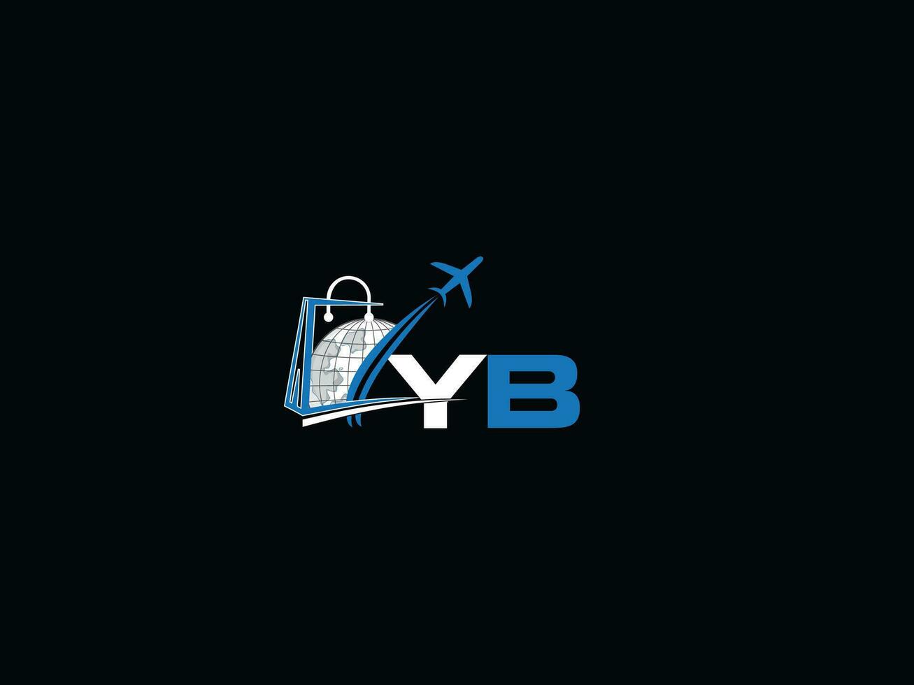 logótipo global yb logotipo ícone vetor, abstrato ar yb logotipo para viagem agência vetor