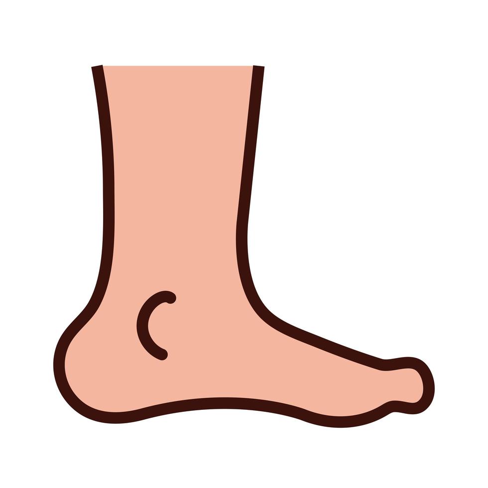 ícone de estilo plano de parte do corpo humano do pé vetor