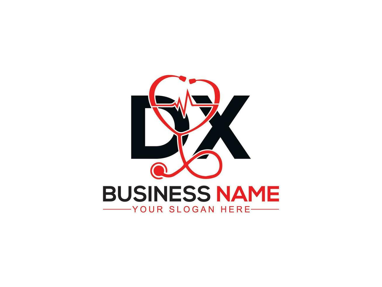 criativo clínica dx moderno logotipo, minimalista carta dx médicos logotipo modelo vetor