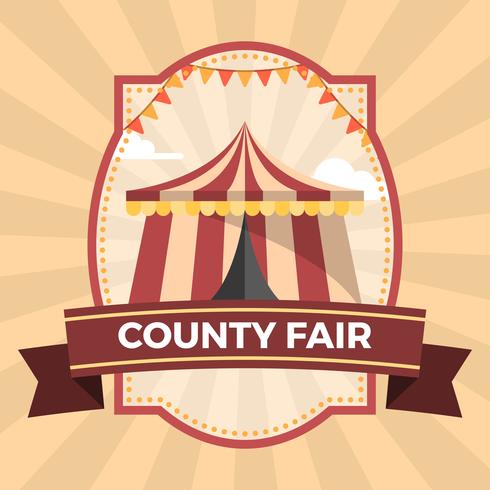 Modelo de ilustração de cartaz de crachá Fair County Fair vetor