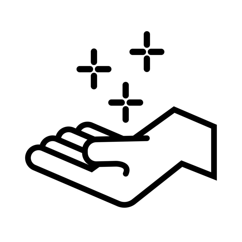 mão recebendo ícone de estilo de linha vetor