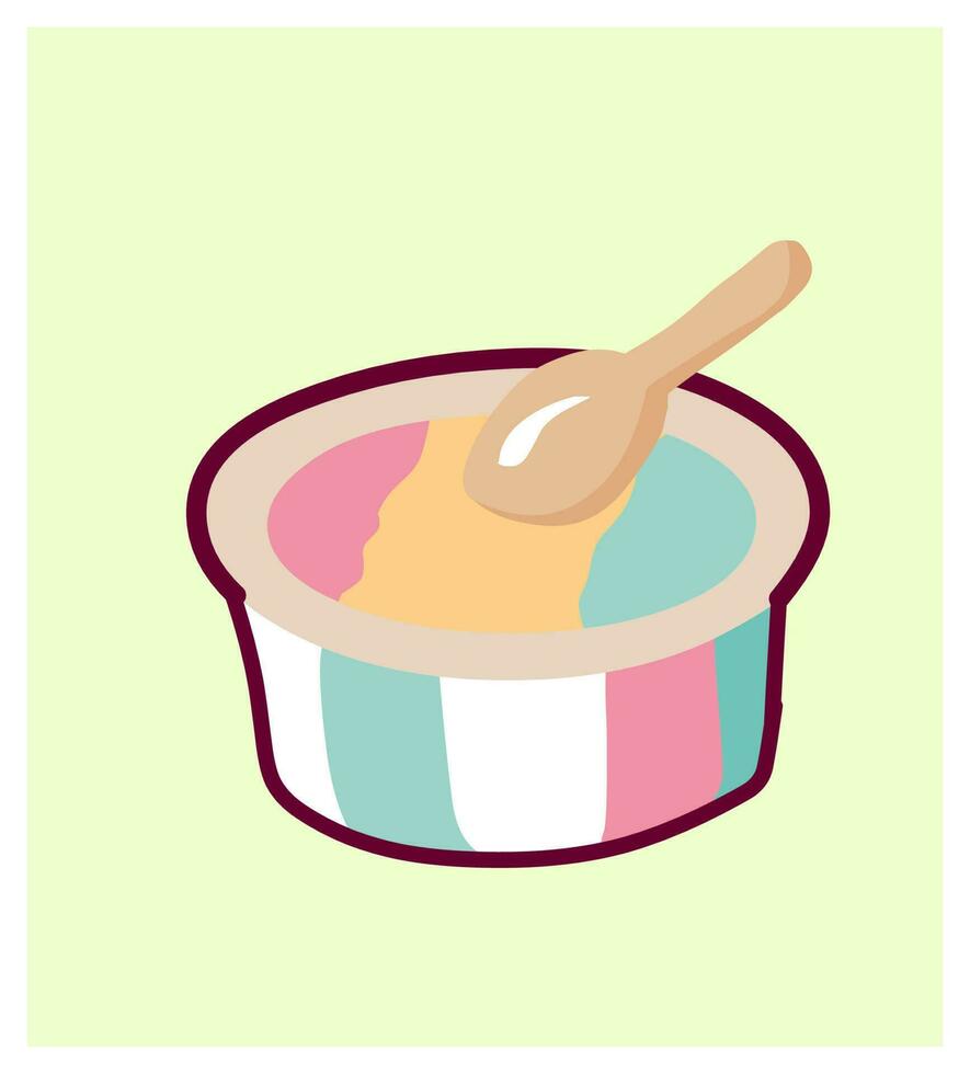 gelo creme arco Iris logotipo desenho animado vetor arte ilustração