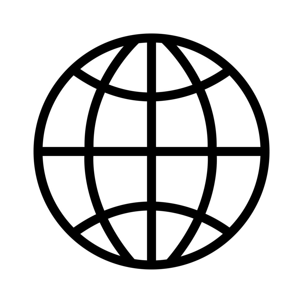 ícone de estilo de linha de planeta esfera vetor