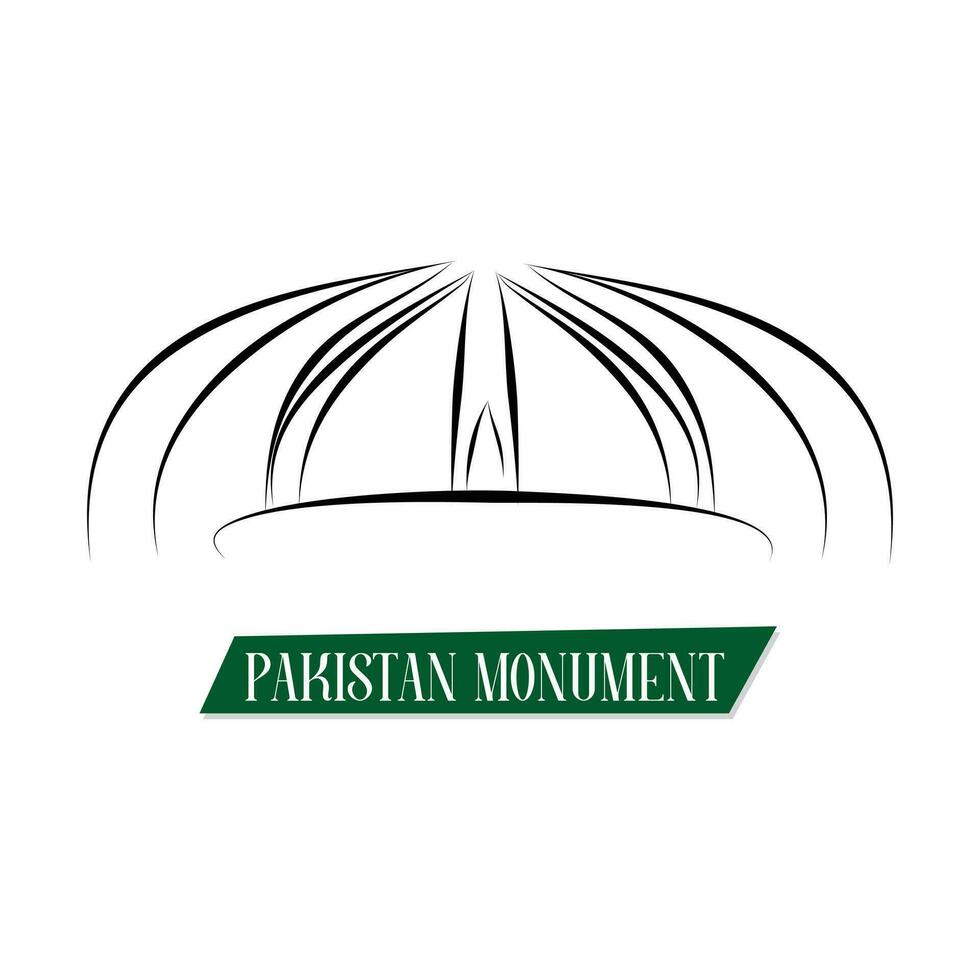 Paquistão monumento vetor Projeto bandeira e 14 agosto Paquistão independência dia bandeira