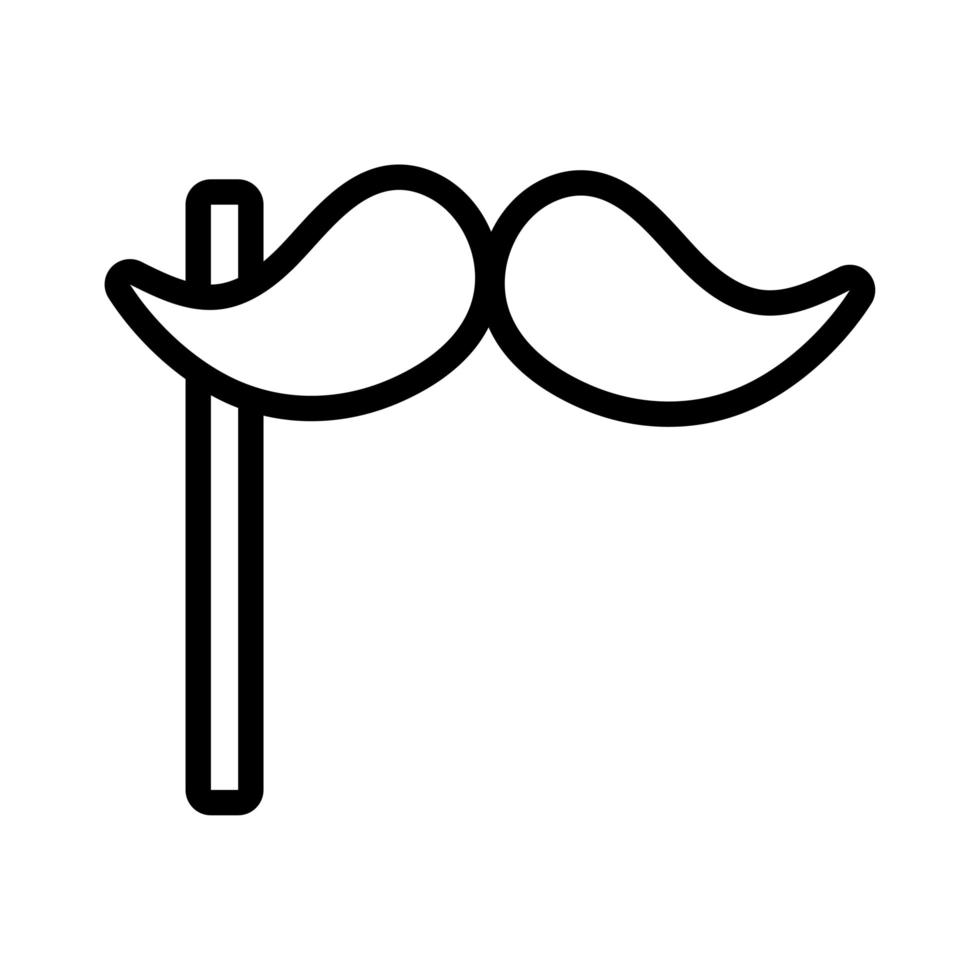 ícone de estilo de linha bigode engraçado dia da mentira vetor