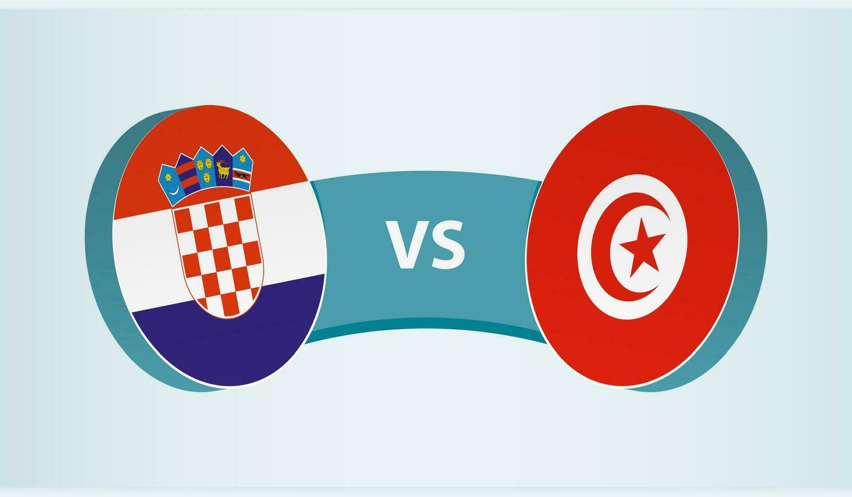 Croácia versus Tunísia, equipe Esportes concorrência conceito. vetor