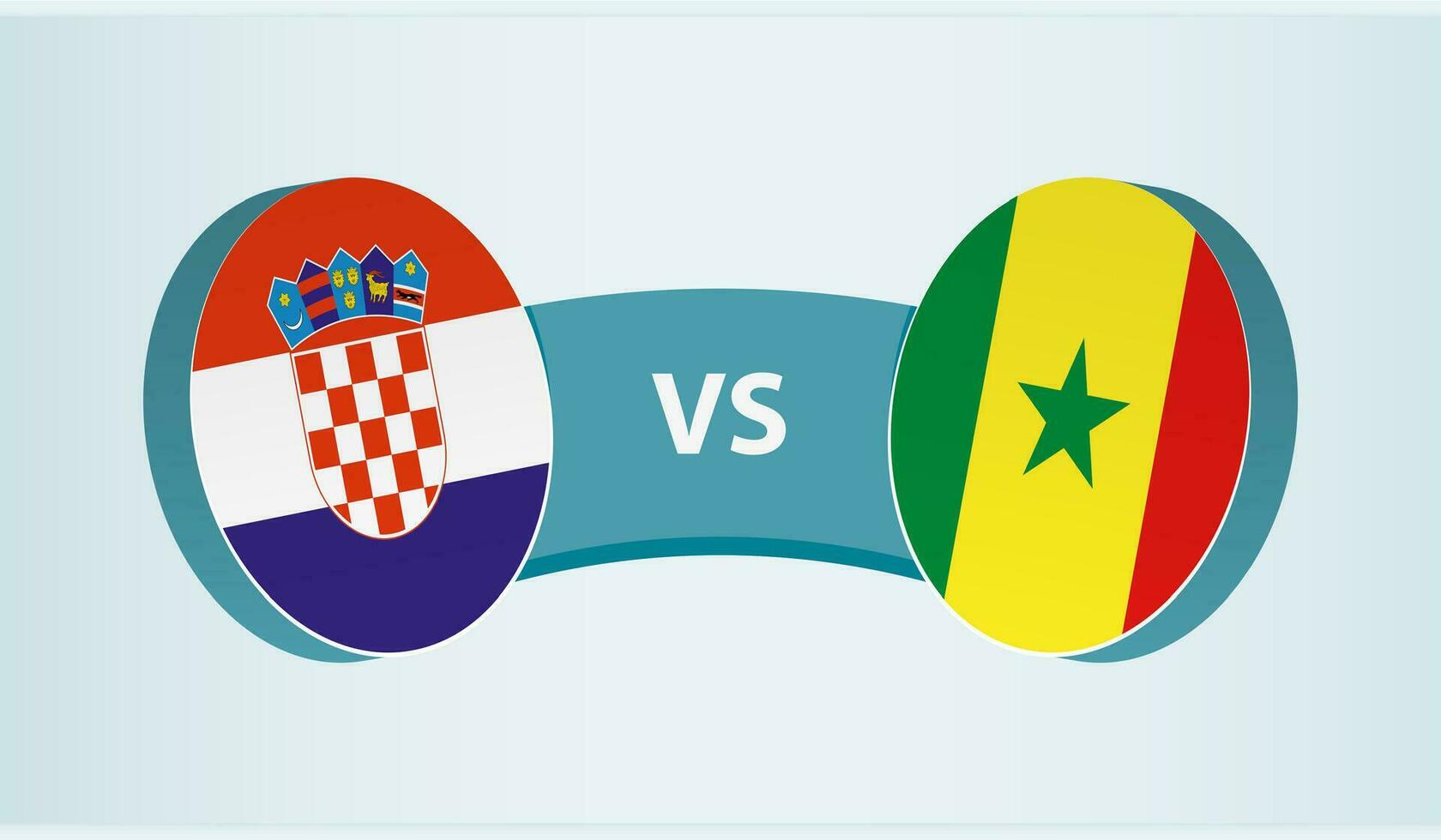 Croácia versus Senegal, equipe Esportes concorrência conceito. vetor