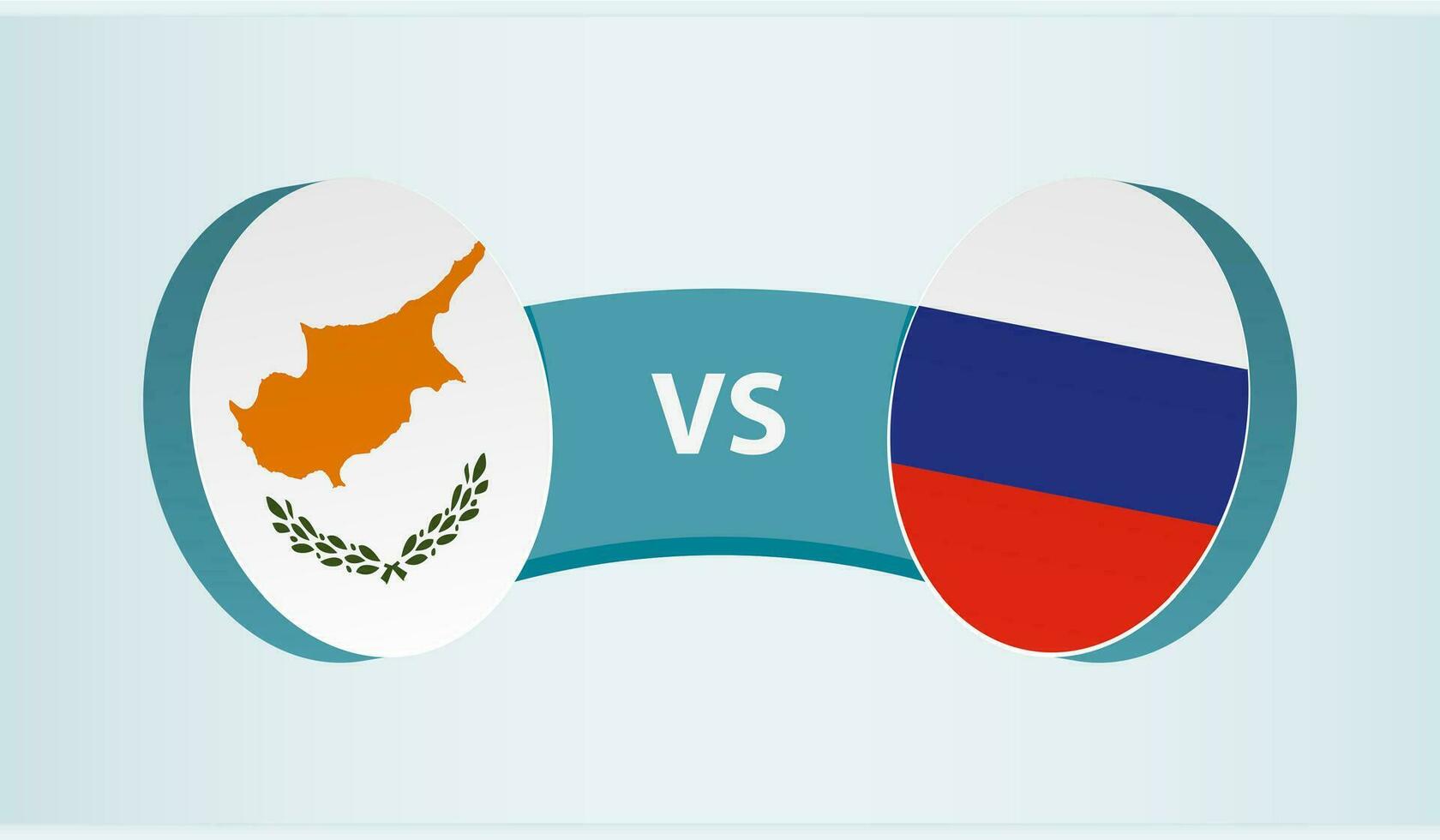 Chipre versus Rússia, equipe Esportes concorrência conceito. vetor