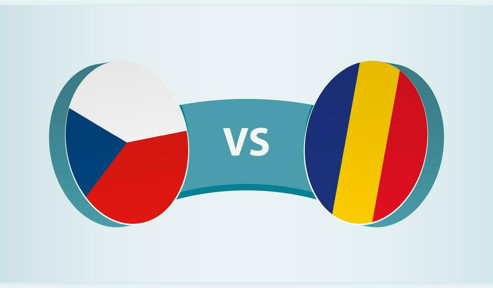 tcheco república versus romênia, equipe Esportes concorrência conceito. vetor