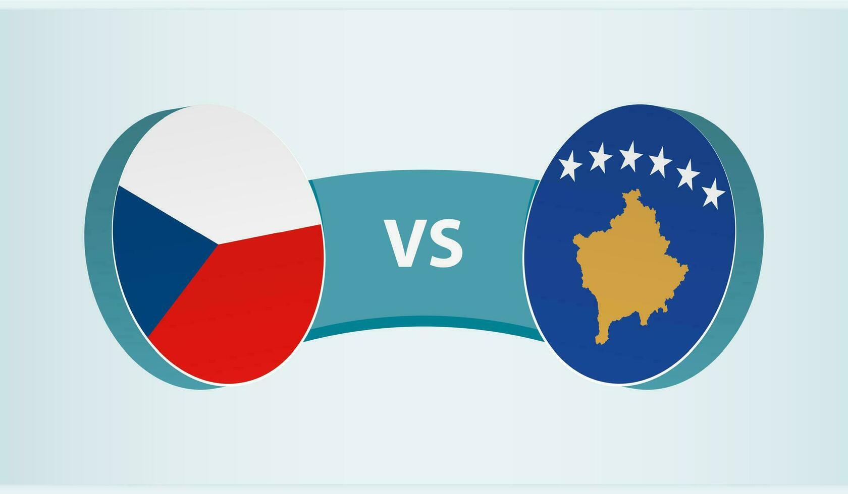 tcheco república versus Kosovo, equipe Esportes concorrência conceito. vetor