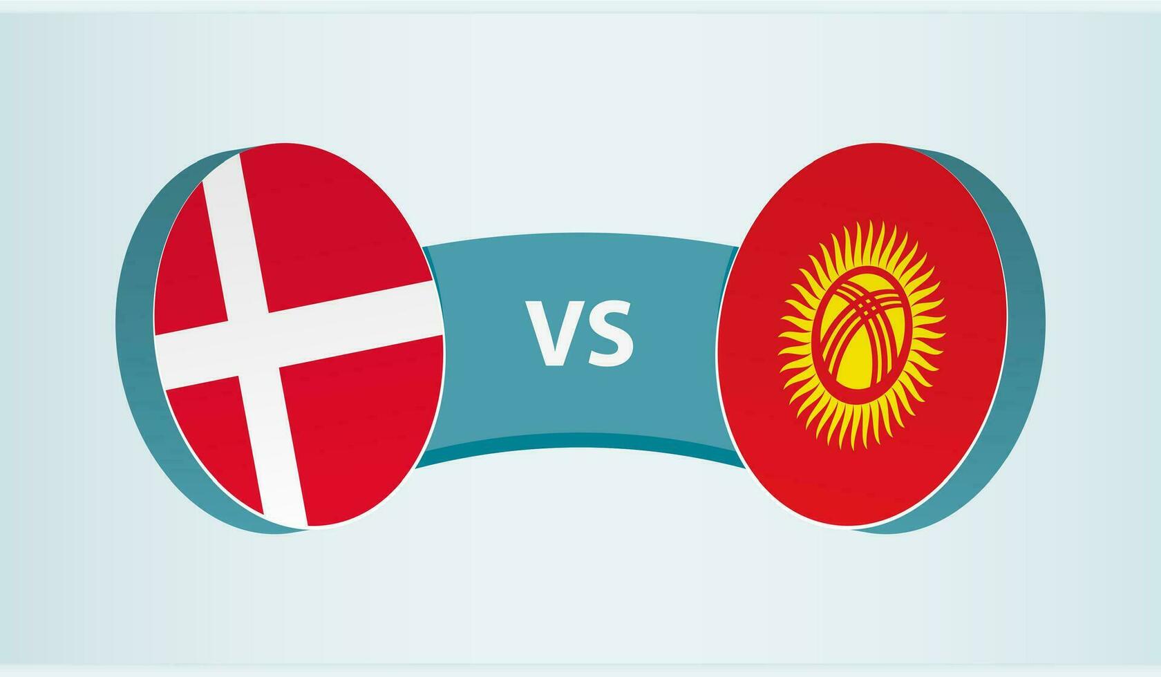 Dinamarca versus Quirguistão, equipe Esportes concorrência conceito. vetor