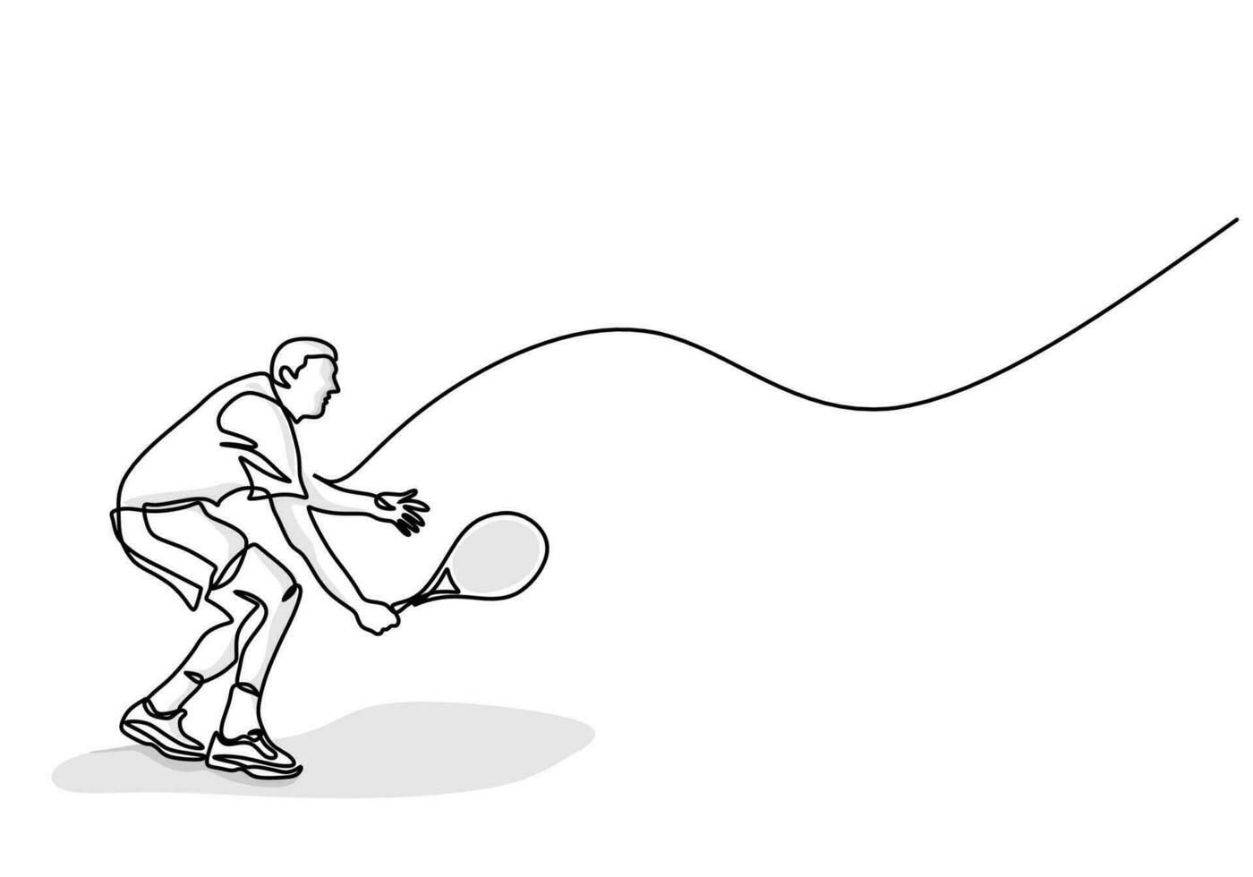 tênis jogador minimalista vetor, atleta acionado dentro tênis jogos vetor
