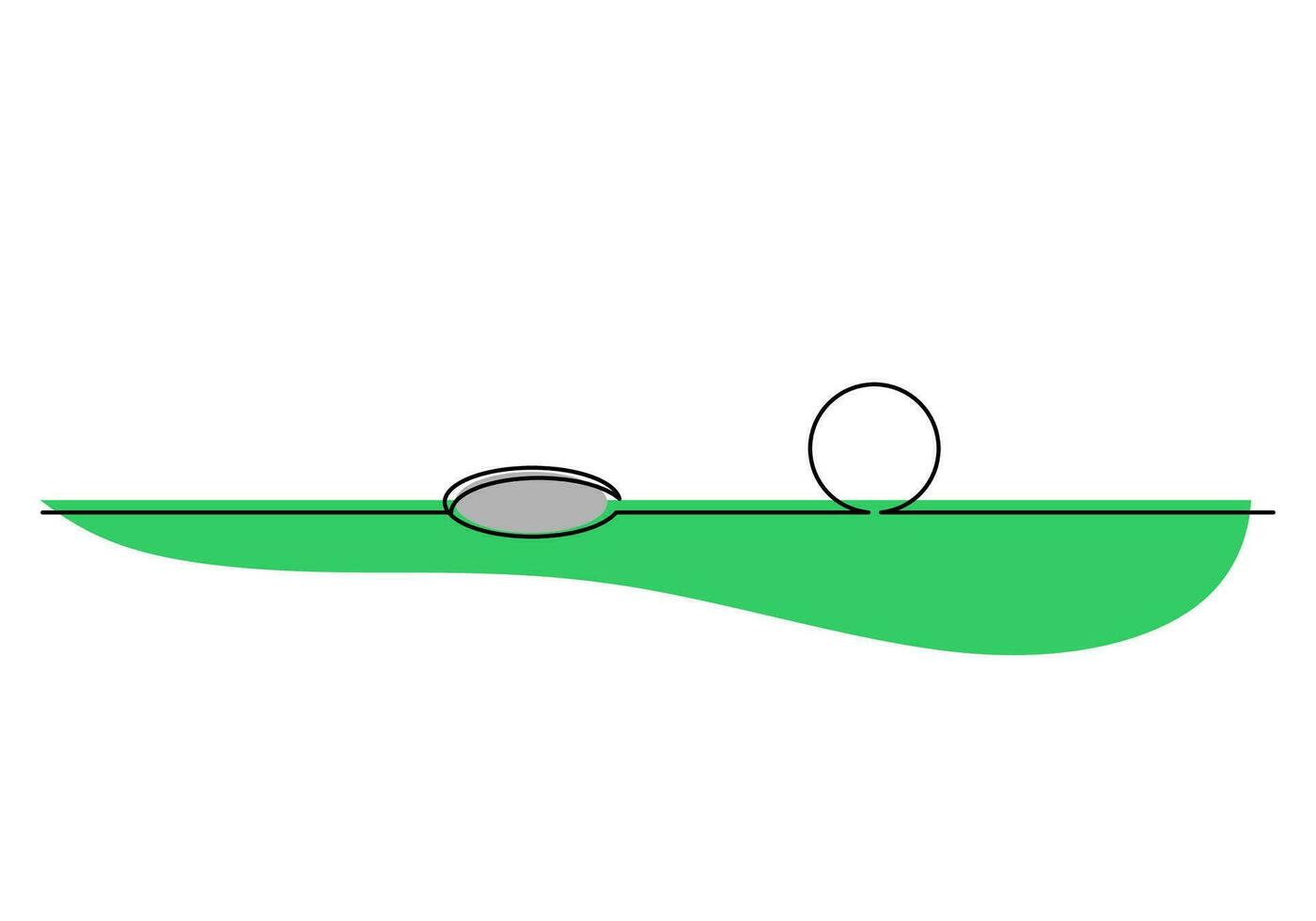 golfe bola 1 linha desenhando contínuo mão desenhado esporte tema objeto vetor