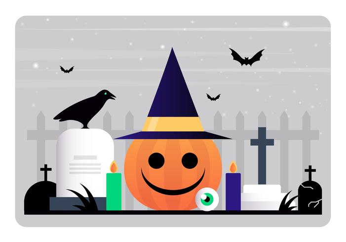 Elementos de vetor de Halloween e acessórios