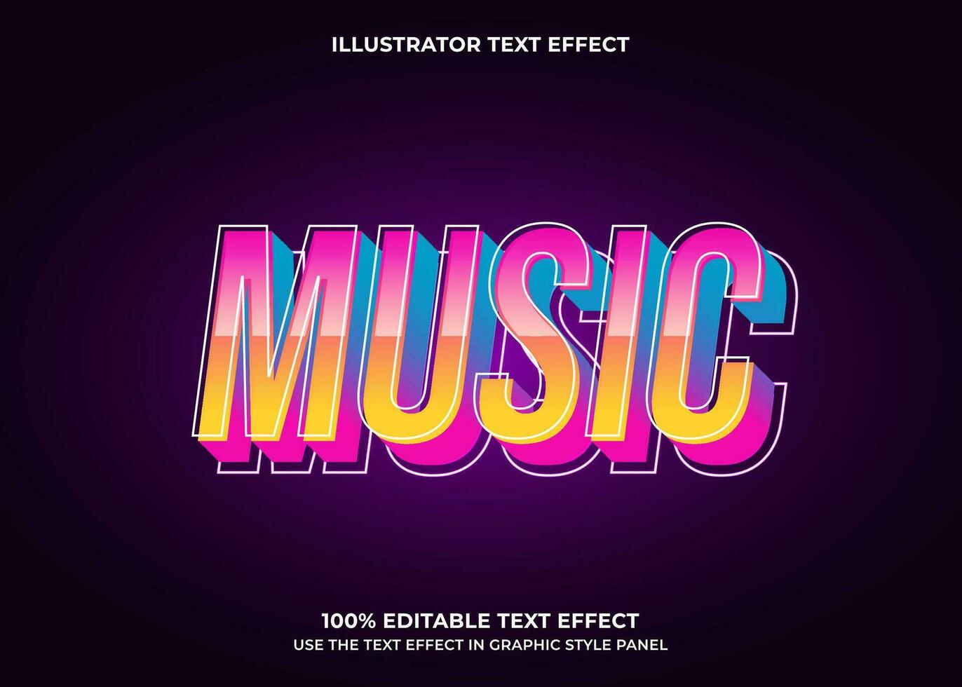 editável música 3d vetor texto efeito