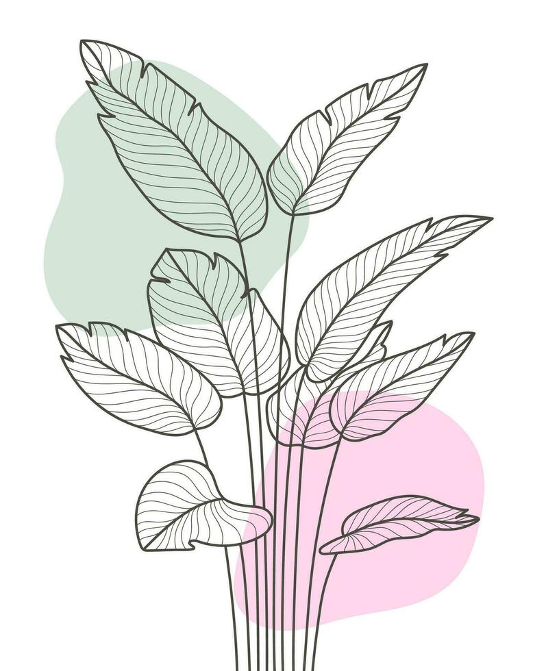 mão desenhado plano Projeto simples flor e tropical plantar esboço vetor