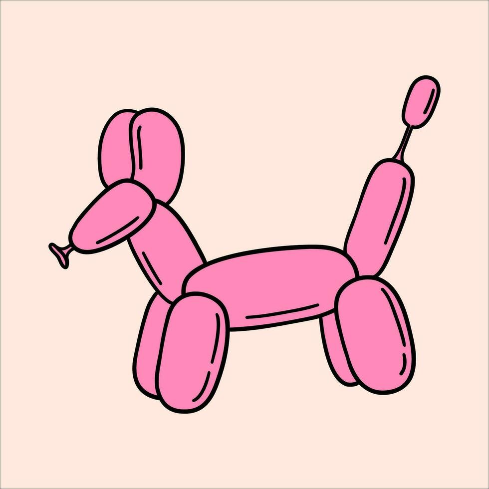 Rosa desenho animado balão cachorro vetor