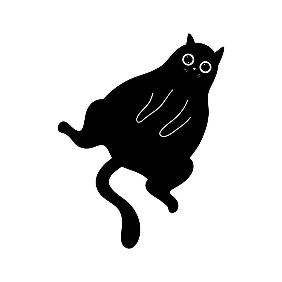 ilustração de gato preto vetor