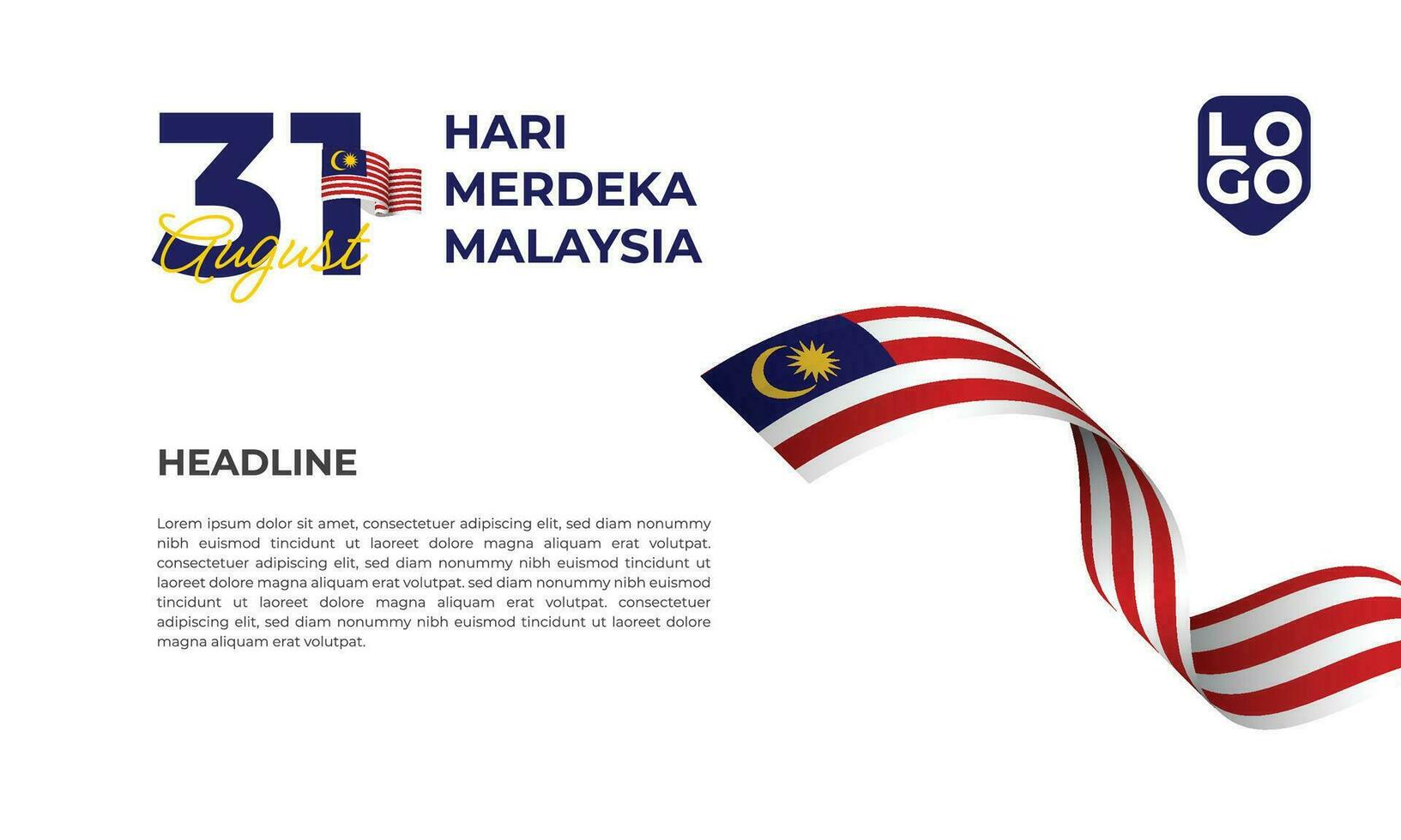 Malásia independência dia Projeto modelo vetor