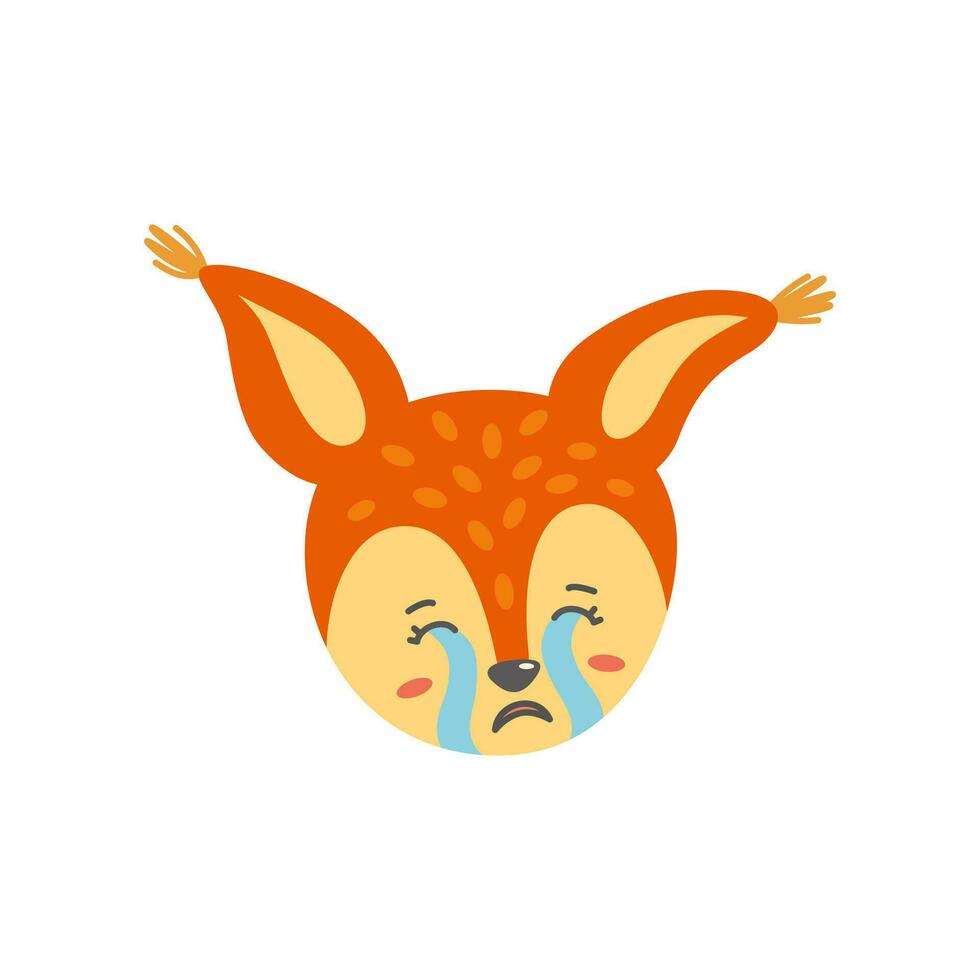 chorando e triste esquilo face gostar emoji. vetor ilustração dentro plano estilo