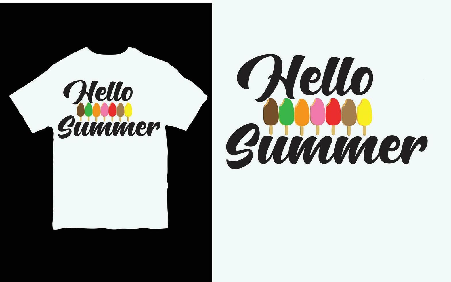 Olá verão verão gelo creme isto pode estar usava em camiseta, rótulos, cartazes, ícones, suéter, saltador, capuz, caneca, adesivo, travesseiro, bolsas, ou poster livre vetor