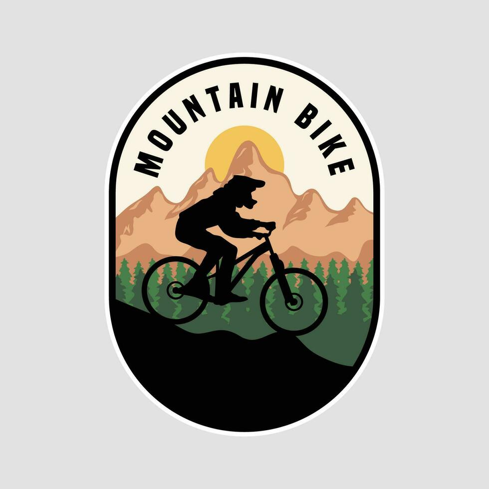 montanha bicicleta vintage logotipo vetor